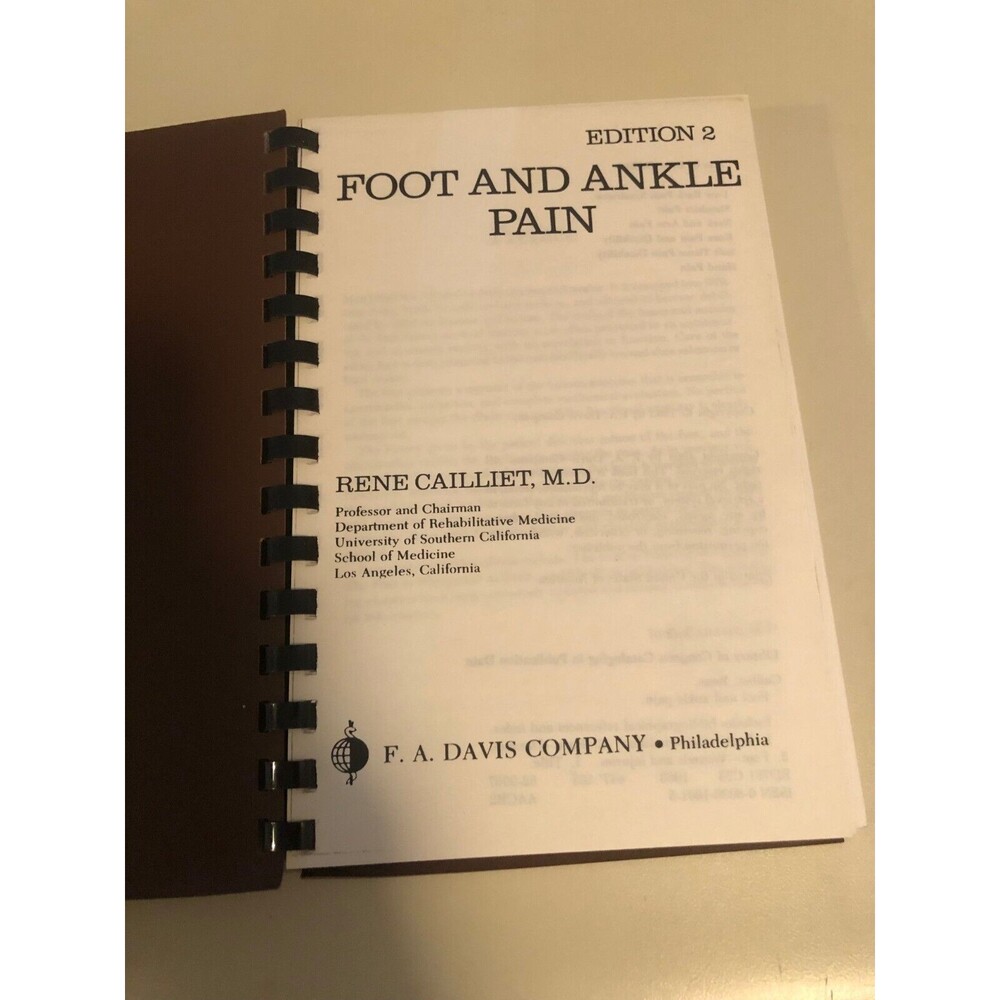 Foot and Ankle Pain Rene Cailliet MD 1968 Spiral Bound